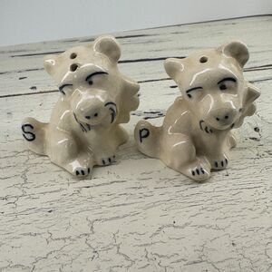 VTG MCM Bonzo Dog Salt Pepper Shaker Japan Ceramic Kitsch Anthropomorphic HTF